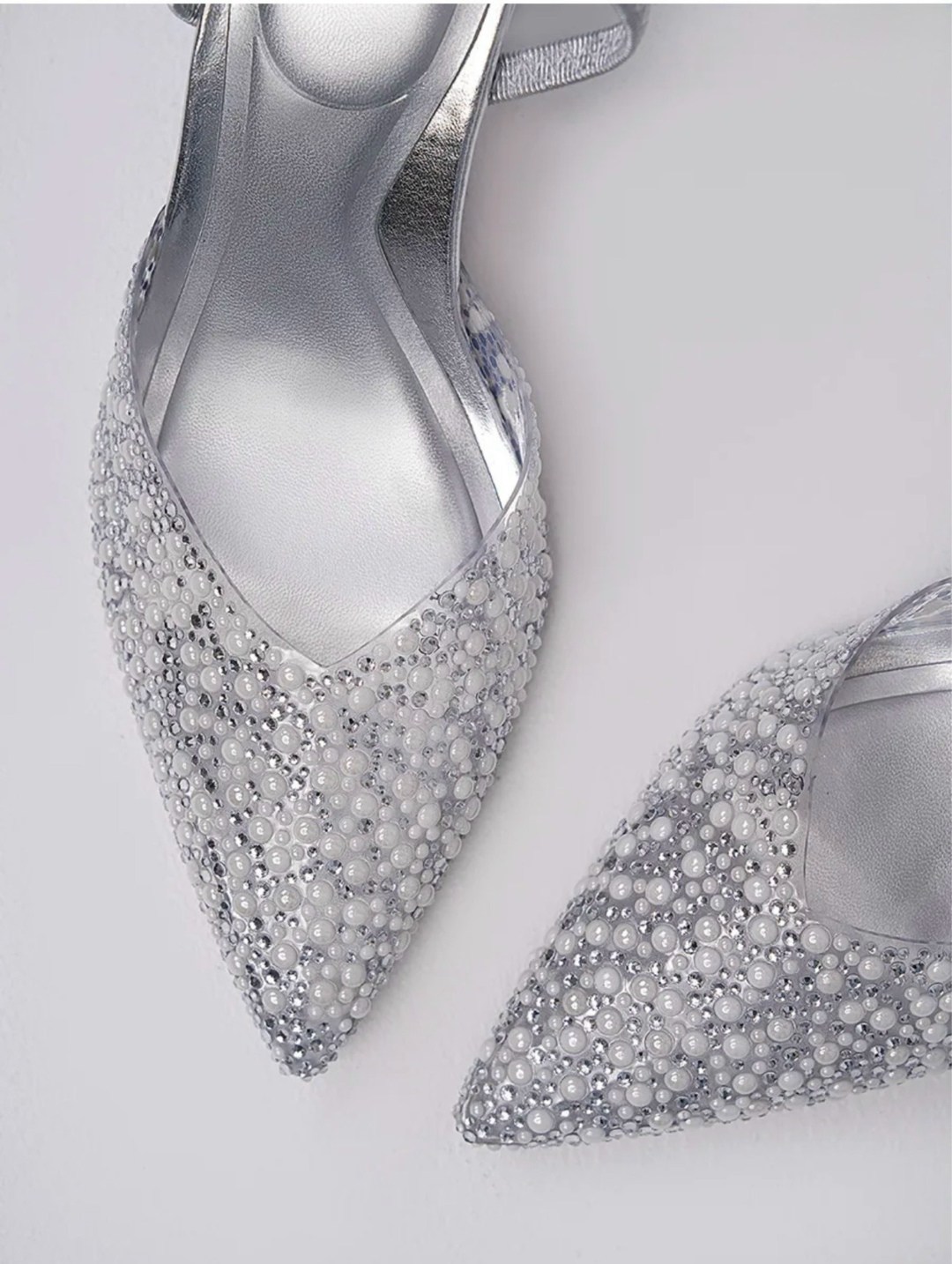 ,туфли серебристые,туфли-лодочки juliana с острым носком, украшенные жемчугом miss diva, серебро,серебряные босоножки,серебристые босоножки
