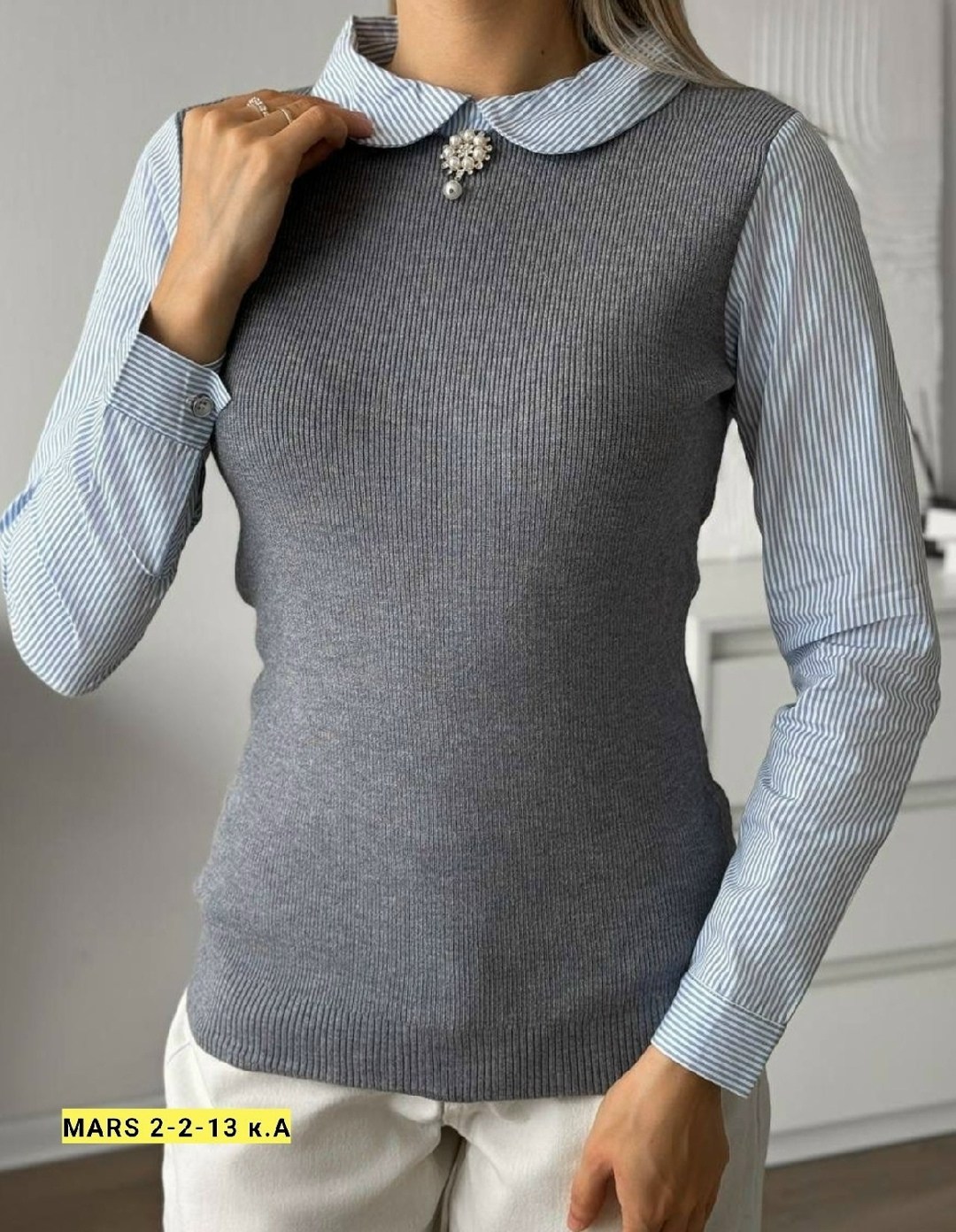 джемпер с рубашкой,стильная кофта,женские джемпера,кофта женская,кофта с рубашкой