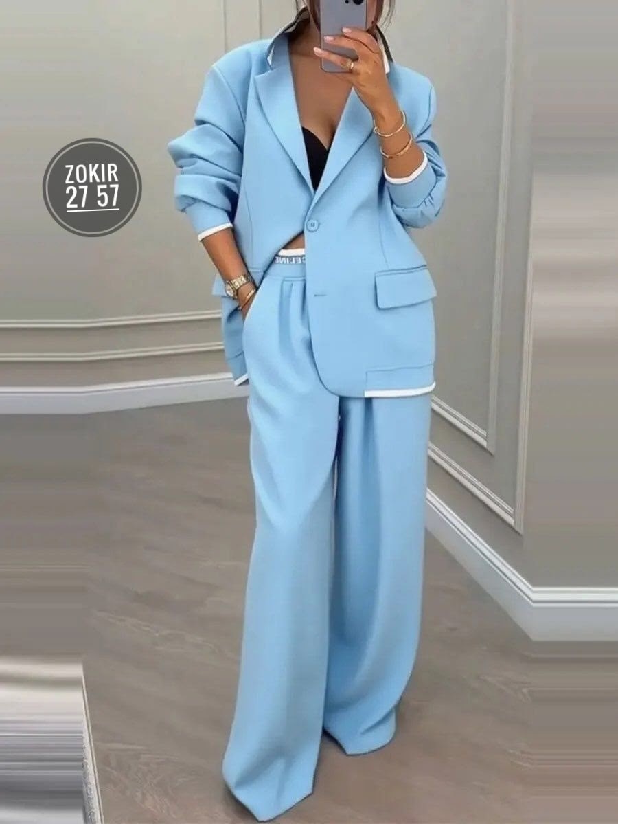 классический женский брючной костюм,костюм брючный с пиджаком деловой,женские костюмы,костюм с широкими брюками,женские брючные костюмы