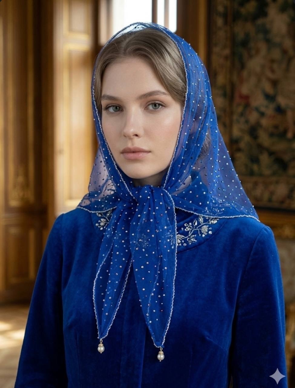 платок русские мотивы,православный платок,платок в церковь,платок для храма,косынка женская