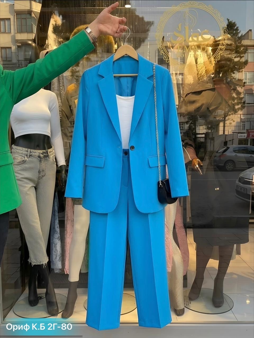 брючный костюм prestige 4677 голубой,голубой классический женский брючный костюм ncdims,костюм женский брючный,брючный костюм,gizart женский брючный костюм-двойка