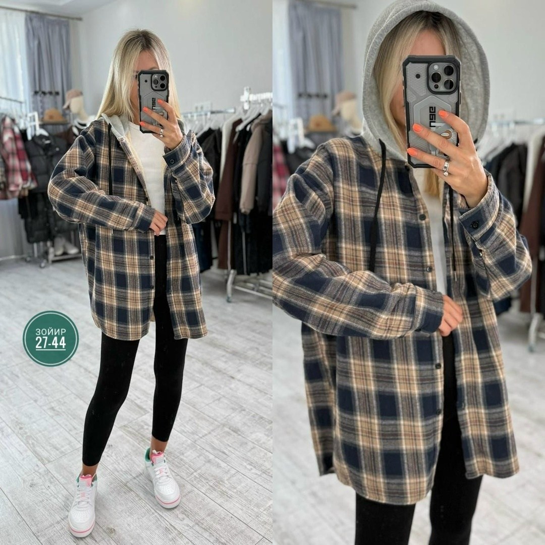 рубашка клетчатая с мехом внутри с капюшоном melidim,рубашка оверсайз теплая в клетку удлиненная amy store,женская рубашка,рубашка с капюшоном,рубашка теплая