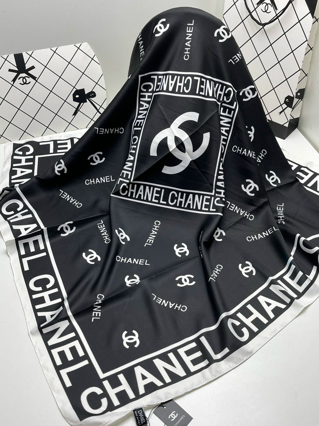 платок chanel,платок шанель черный,брендовый женский платок chanel replica,платки шанель,брендовый платок chanel