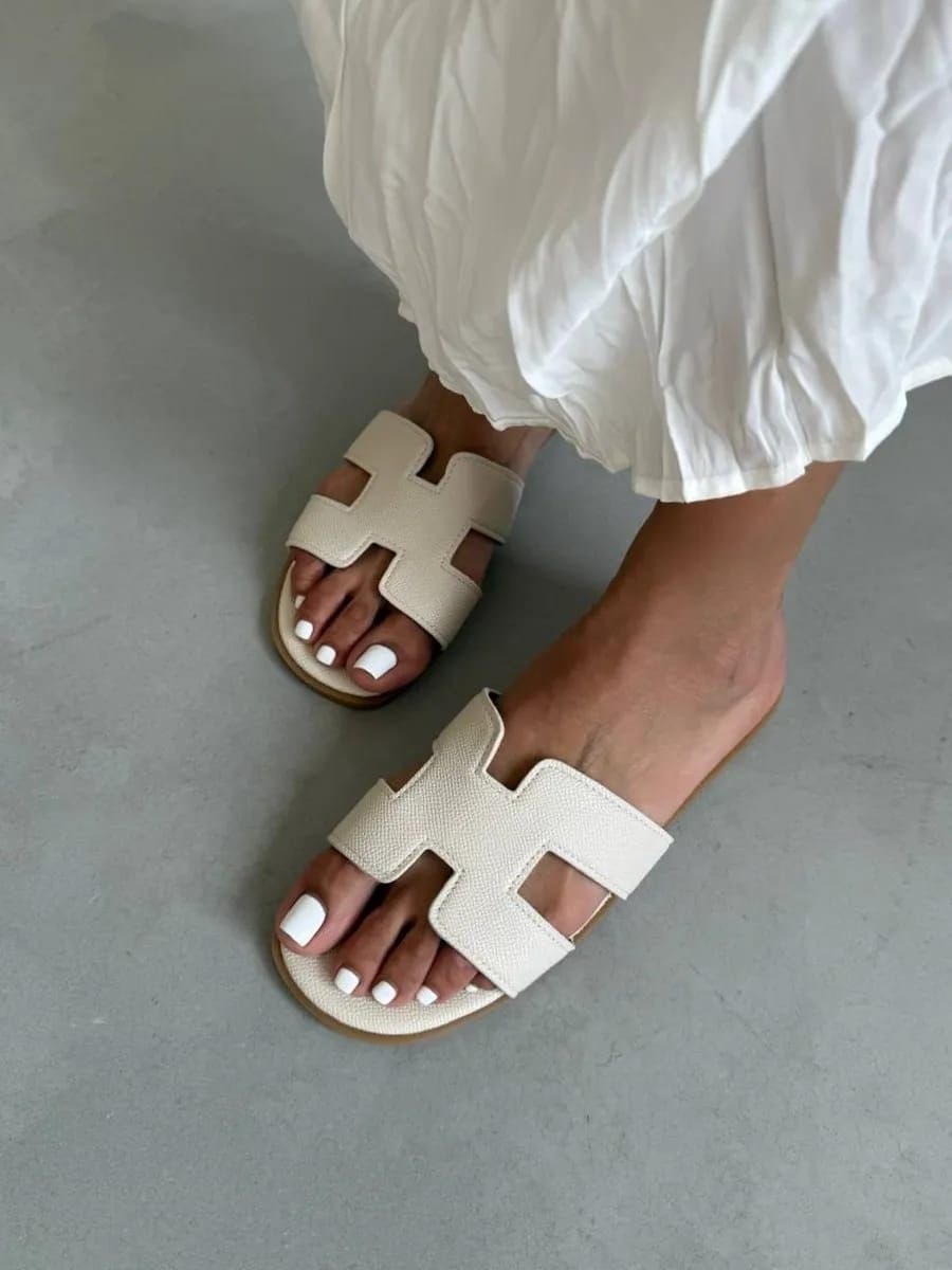 шлепанцы женские,шлепки гермес белые,босоножки спортивные,летние шлепанцы,эрмес шлепки