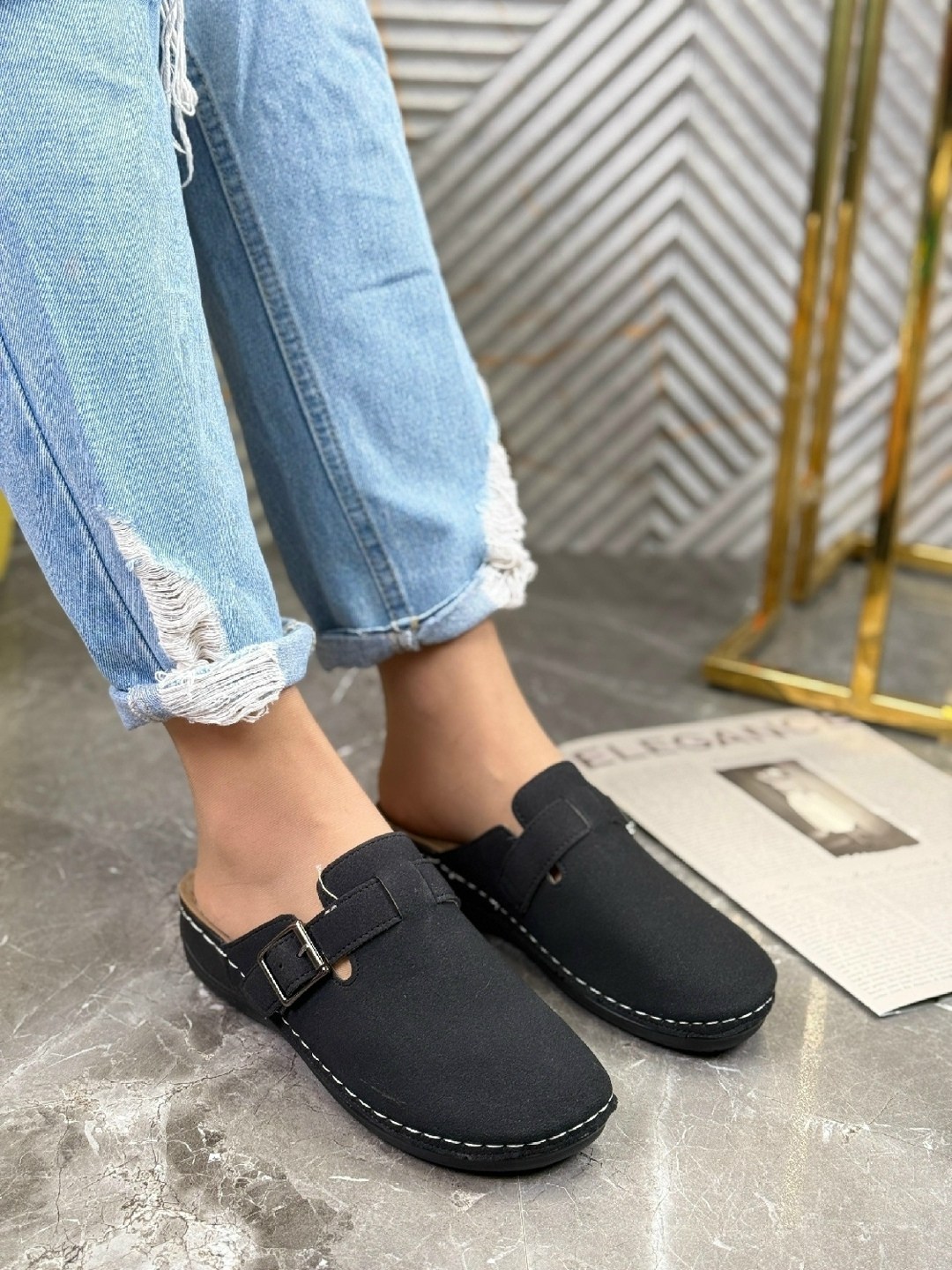 ,мюли женские,женская , повседневные,сабо замшевые