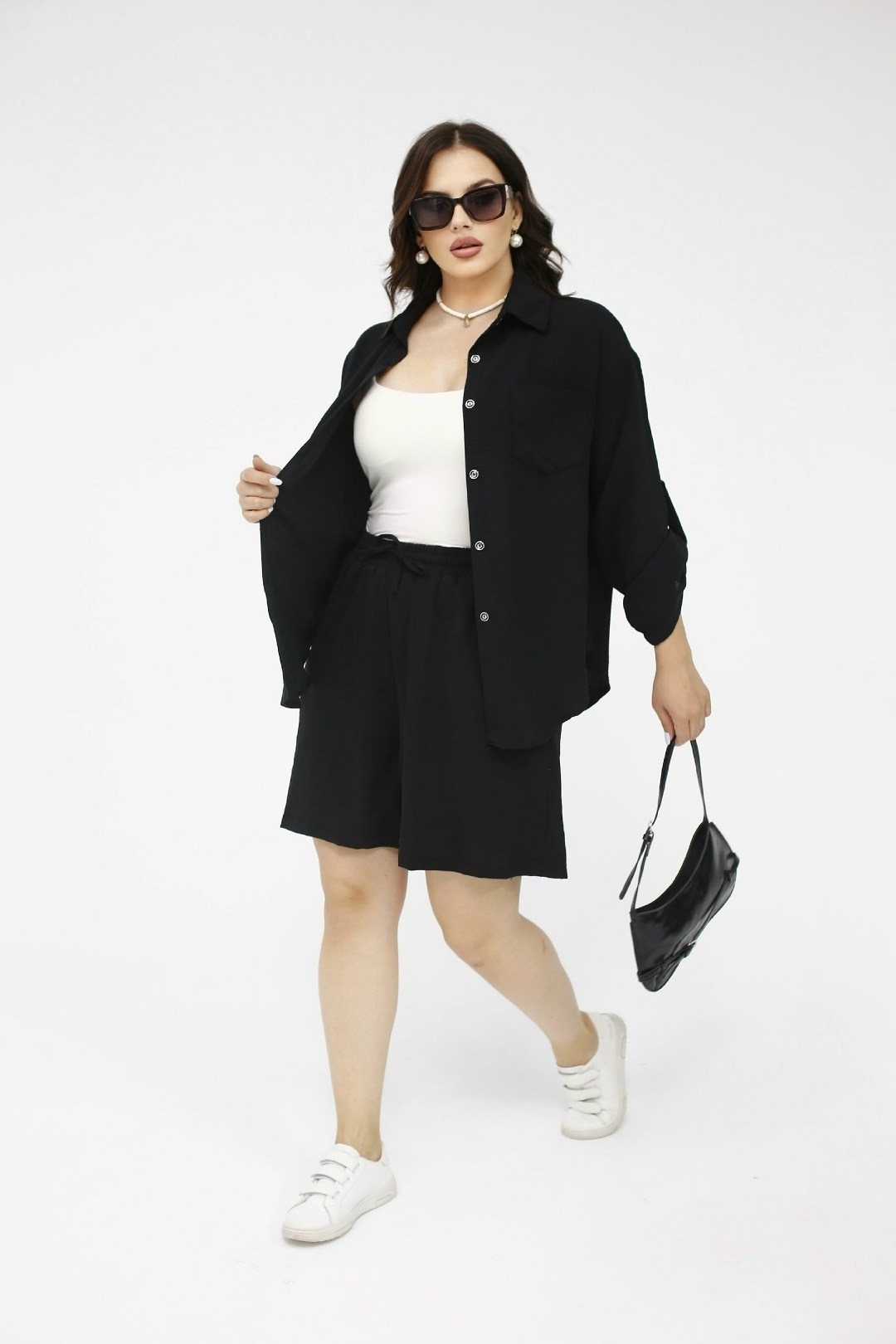 костюм женский черный,блуза рубашечного кроя,женские костюмы,летние костюмы,женский костюм двойка