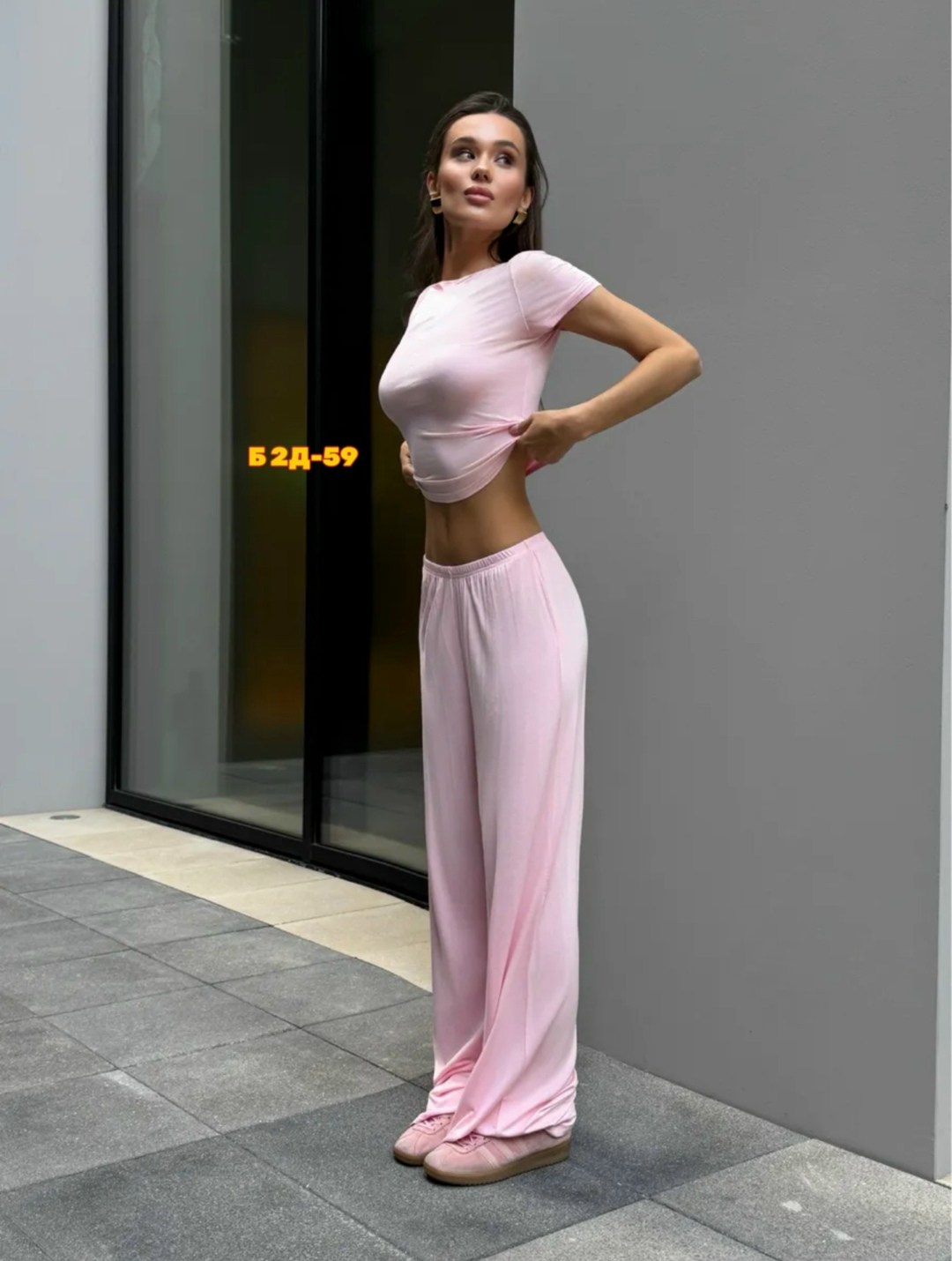 трикотажные костюмы,брюки палаццо,брюки розовые,костюм с брюками,костюм