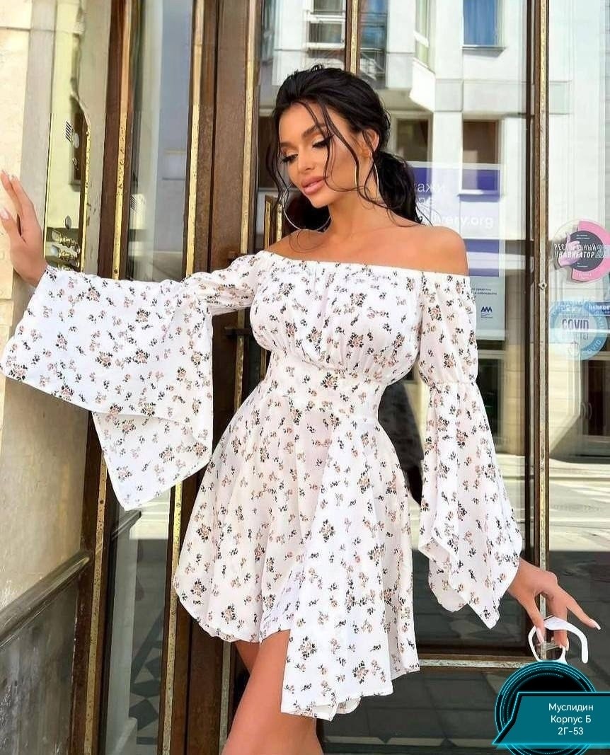 платье с воздушными рукавами,платье,летнее платье с объемными рукавами,женское летнее платье,платье прадо