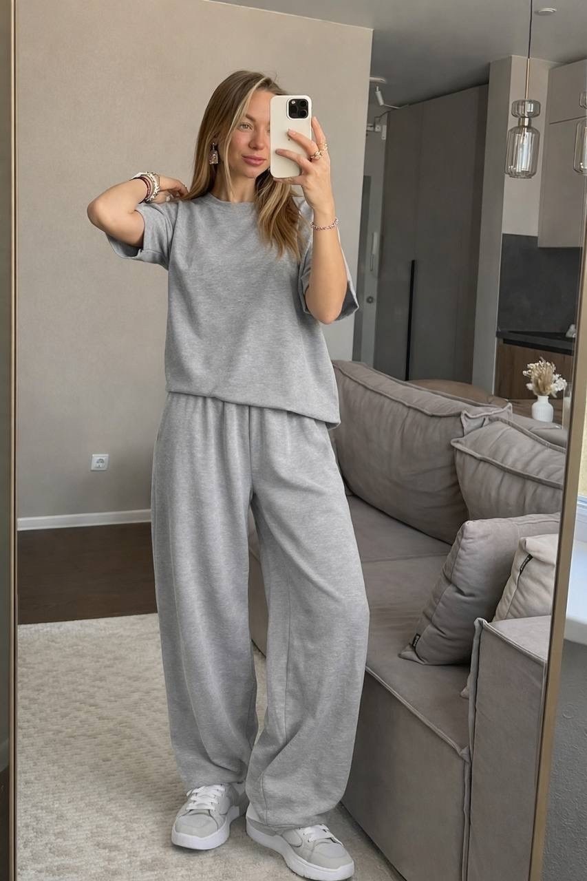 трикотажные костюмы,спортивные костюм,костюм оверсайз,cпортивный костюм оверсайз,серый спортивный костюм
