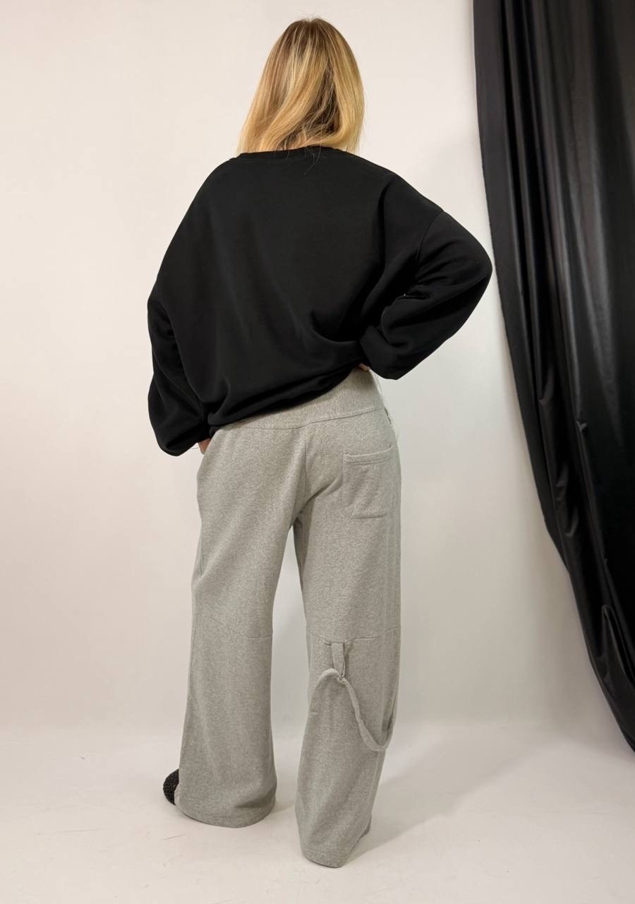 серый свитшот,свитшот женская,модные свитшоты,широкие брюки,женские широкие брюки