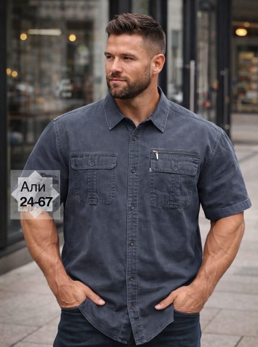 рубашка мужская,рубашка льняная с коротким рукавом,рубашка с короткими рукавами,повседневная рубашка,мужская рубашка прямого кроя
