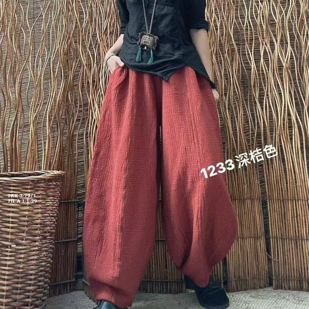 женские хлопковые льняные брюки мешковатый стиль y2k,широкие брюки,льняные шаровары,льняные брюки,льняные широкие брюки