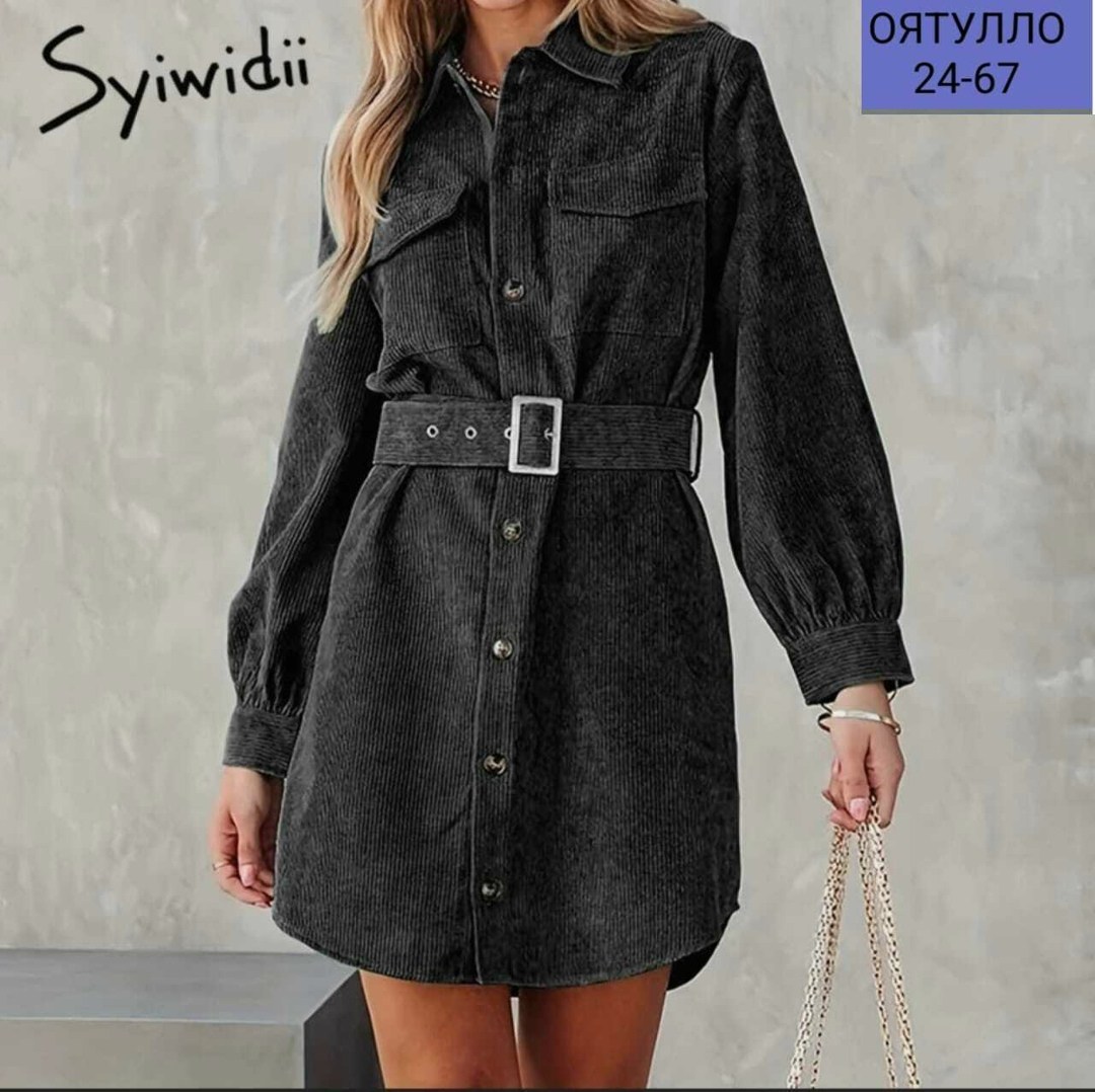 женское вельветовое платье-рубашка,платье-рубашка женское вельветовое с поясом и длинным рукавом,женское вельветовое платье,вельветовое мини-платье с длинными рукавами и пуговицами yunshu,вельветовое