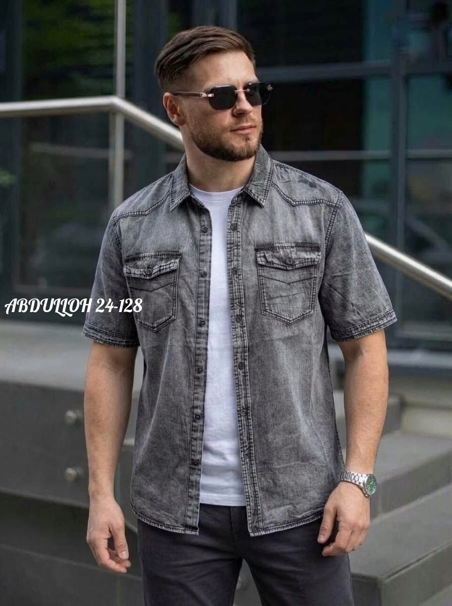 мужская джинсовая рубашка,мужская рубашка,рубашка джинсовая,рубашка,рубашка мужская повседневная