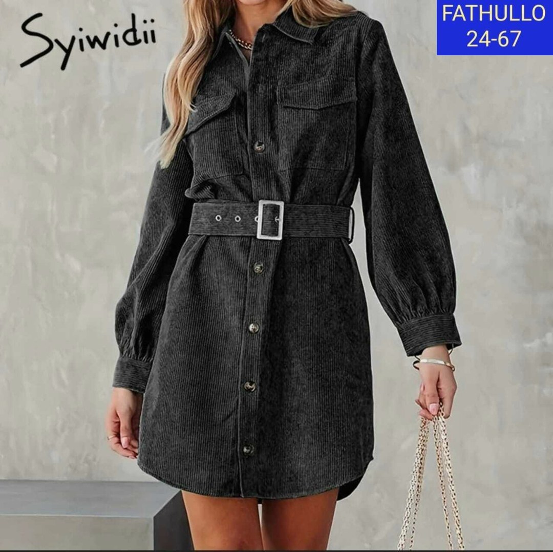 женское вельветовое платье-рубашка,платье-рубашка женское вельветовое с поясом и длинным рукавом,женское вельветовое платье,вельветовое мини-платье с длинными рукавами и пуговицами yunshu,вельветовое