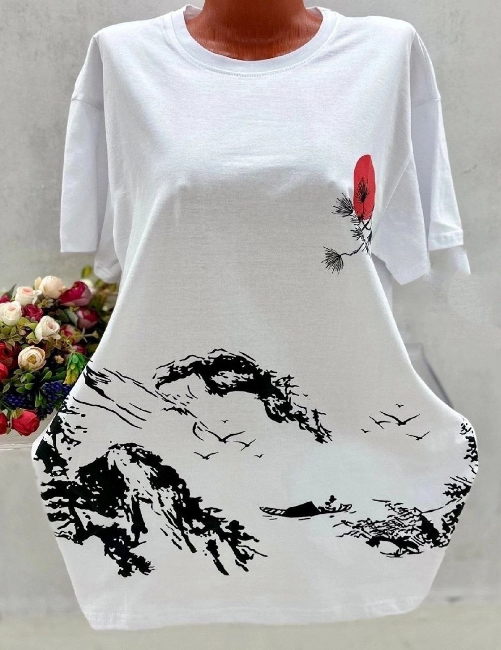 женская футболка,женская футболка больших размеров,туника нарядная,футболки и майки,футболка хлопок