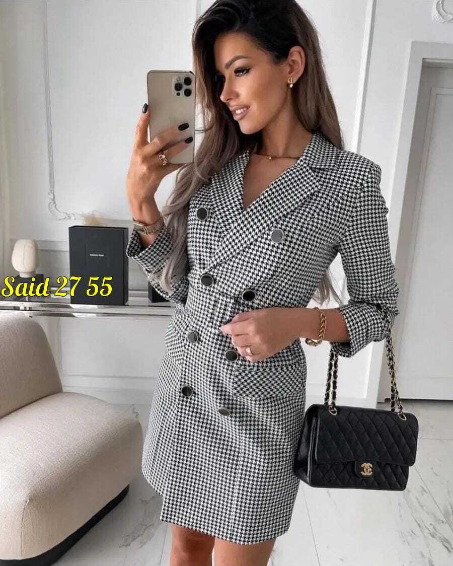 платье-пиджак,женский длинный пиджак в клетку,платье пиджак в клетку,платье пиджак гусиная лапка,платье-жакет