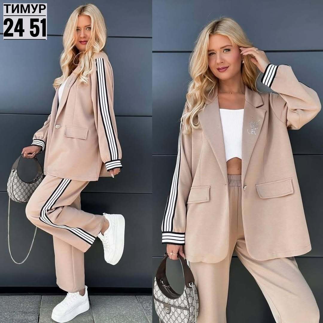 костюм-двойка брючный оверсайз pimari,женский брючный костюм,женский спортивный костюм,костюм с брюками,женский костюм