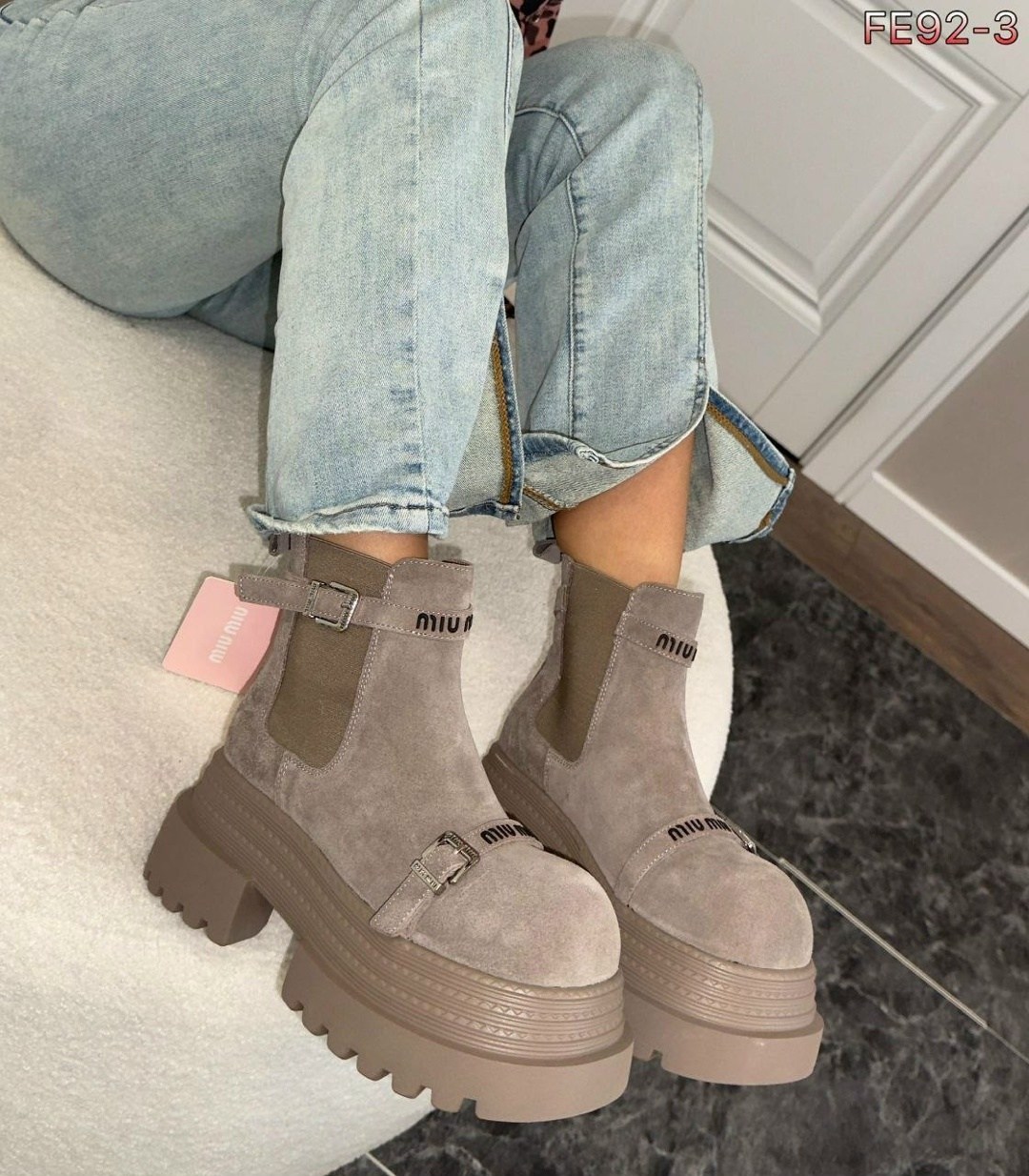 ,ботинки демисезонные из натуральной замши,ботинки демисезонные из натуральной замши miss me,женские ботинки,ботинки миу миу