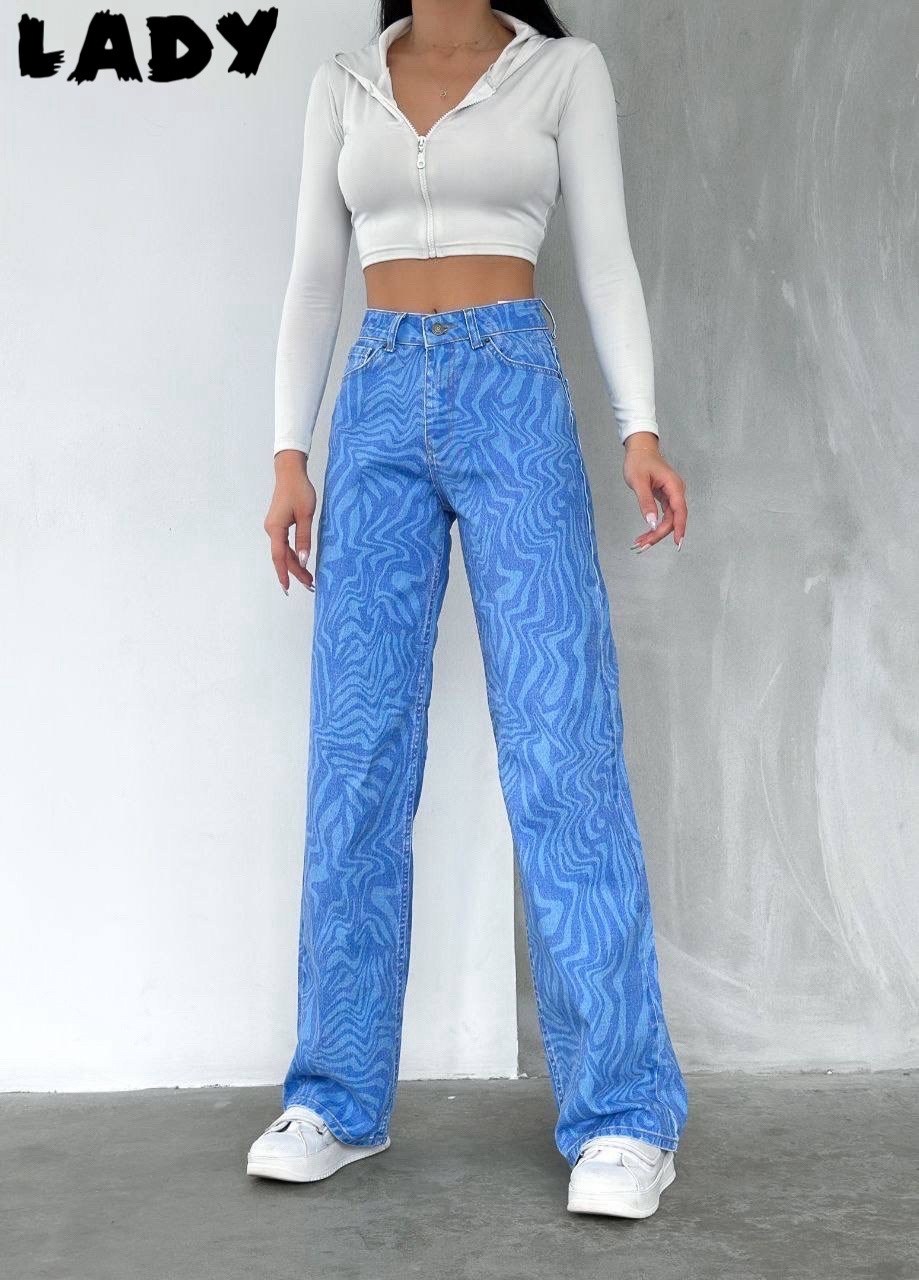 джинсы широкие,джинсы зебра,брюки палаццо с принтом,джинсы с принтом молнии,джинсы палаццо