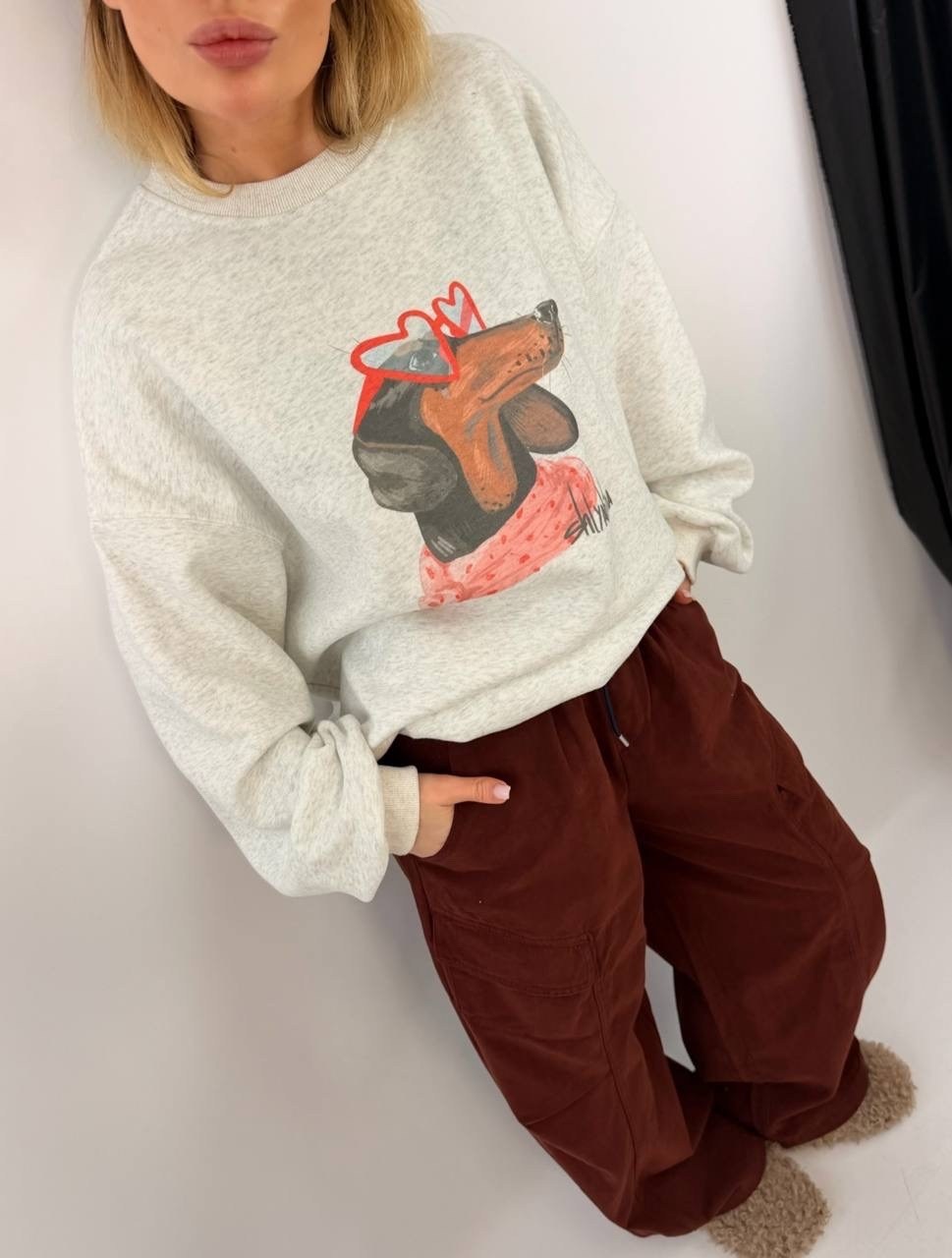 бежевый свитшот,cвитшот оверсайз,свитшот женский,свитшот модный,кофта женская