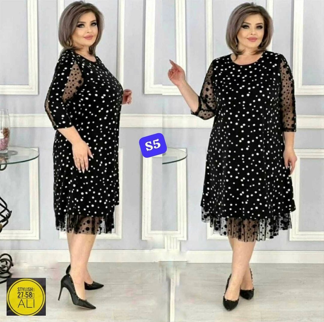 платье женское,платье,вечернее платье больших размеров нарядное в горошек saliya brand,платье шифоновое,платье в горошек
