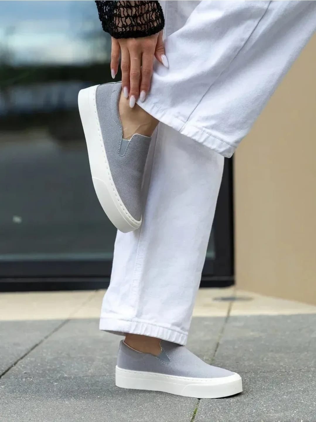 слипоны на высокой подошве из натуральной замши do forni, кэжуал,слипоны женские, слипоны, женская