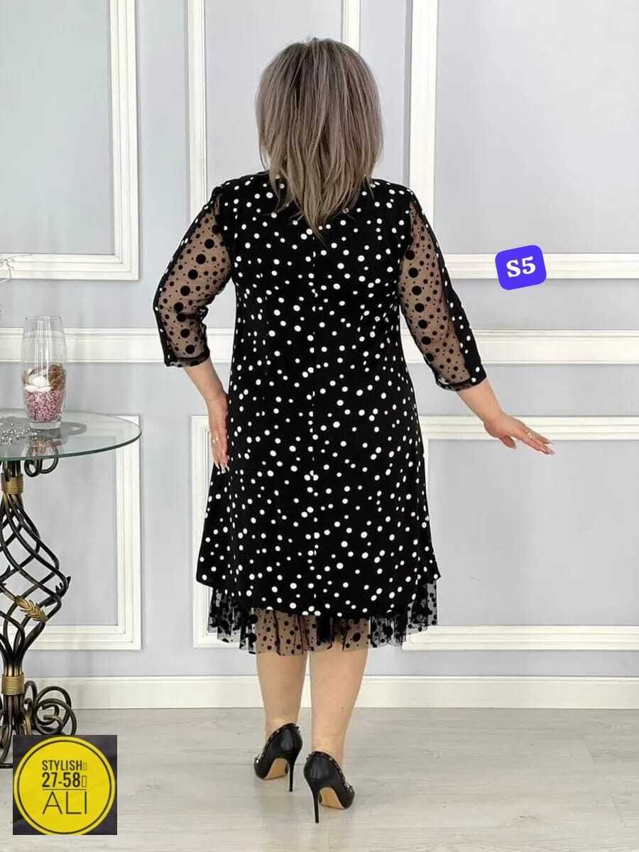 платье женское,платье,вечернее платье больших размеров нарядное в горошек saliya brand,платье шифоновое,платье в горошек