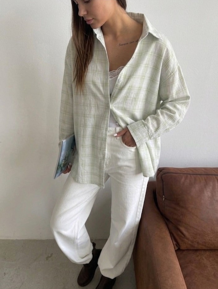 рубашка оверсайз в клетку,рубашка женская в клетку оверсайз,рубашка теплая оверсайз в клетку,хлопковая рубашка в клетку cosmo brand,рубашка оверсайз в клетку betrendy wear