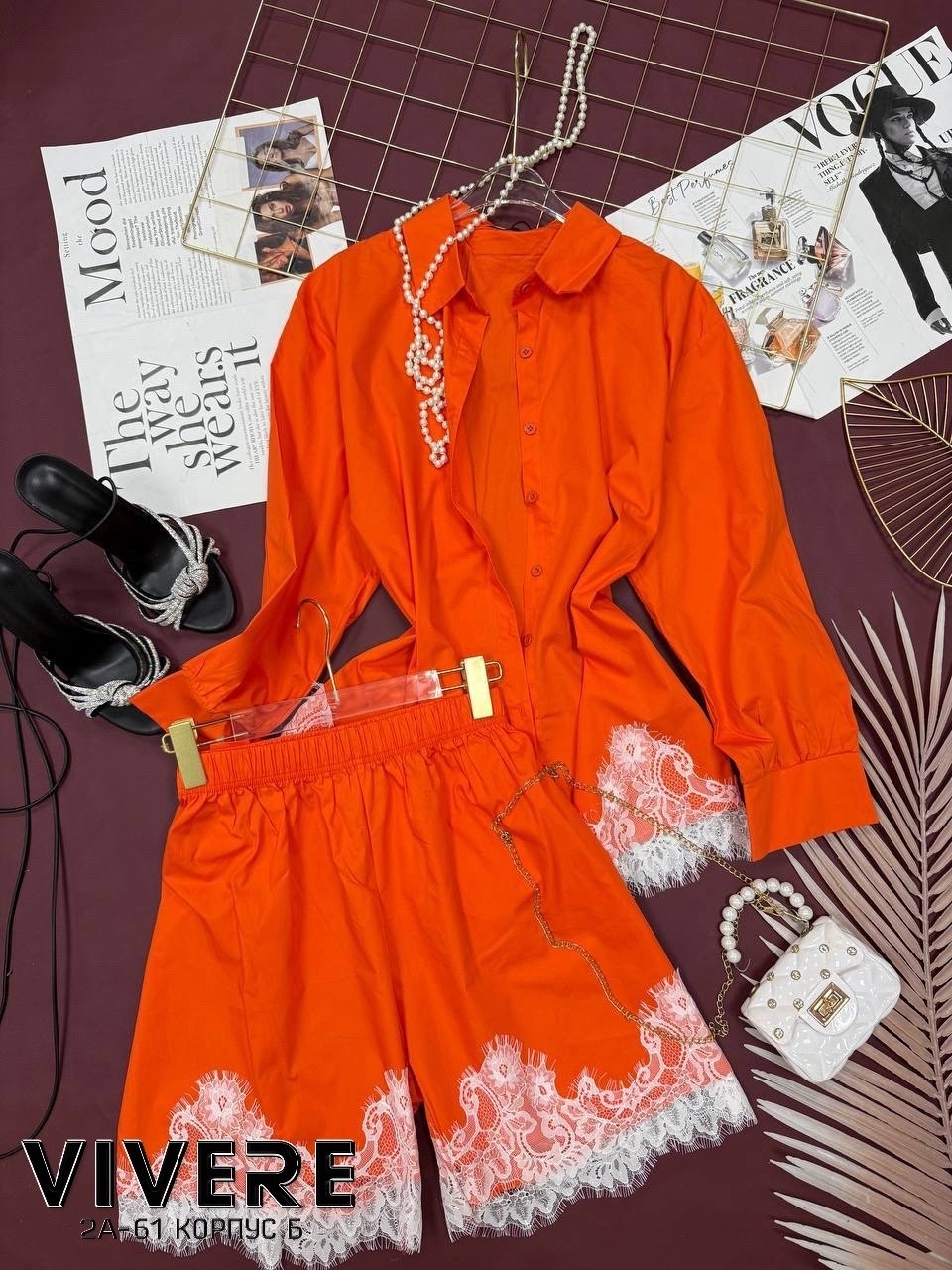 летние костюмы,оранжевый костюм,женские летние костюмы,костюм шорты и рубашка,костюм