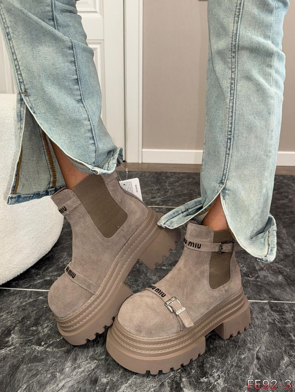 ,ботинки демисезонные из натуральной замши,ботинки демисезонные из натуральной замши miss me,женские ботинки,ботинки миу миу