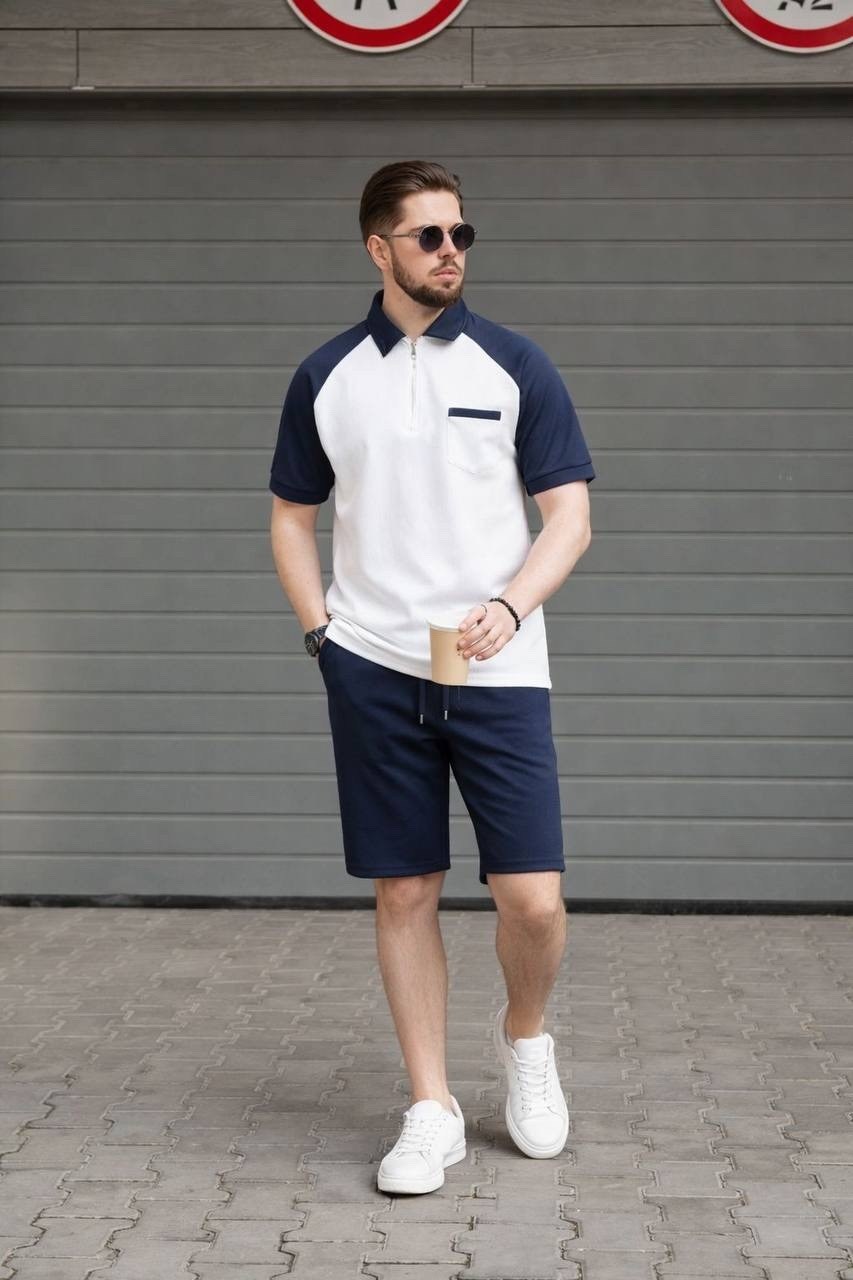 костюм двойка мужской,мужская футболка поло,одежда для мужчин,костюм с шортами мужской,футболка мужская