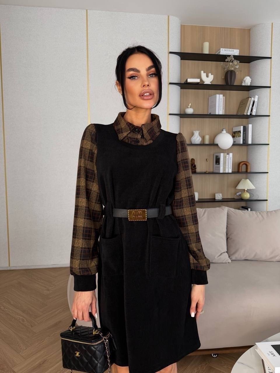 женское платье,платье,стильное платье,платье с поясом,костюм замшевый жилетка и юбка теплый