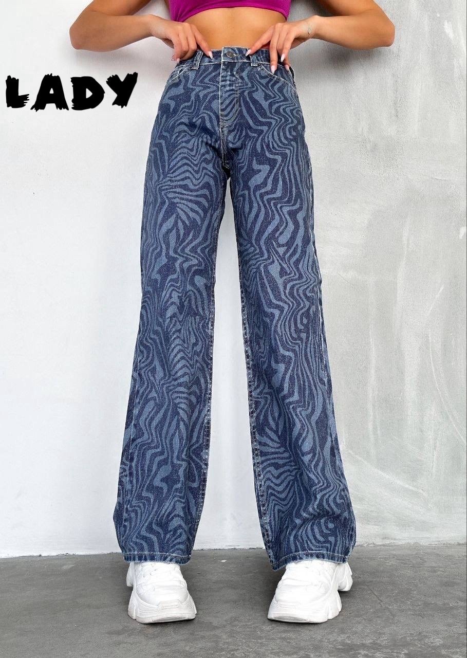 джинсы широкие,джинсы зебра,брюки палаццо с принтом,джинсы с принтом молнии,джинсы палаццо