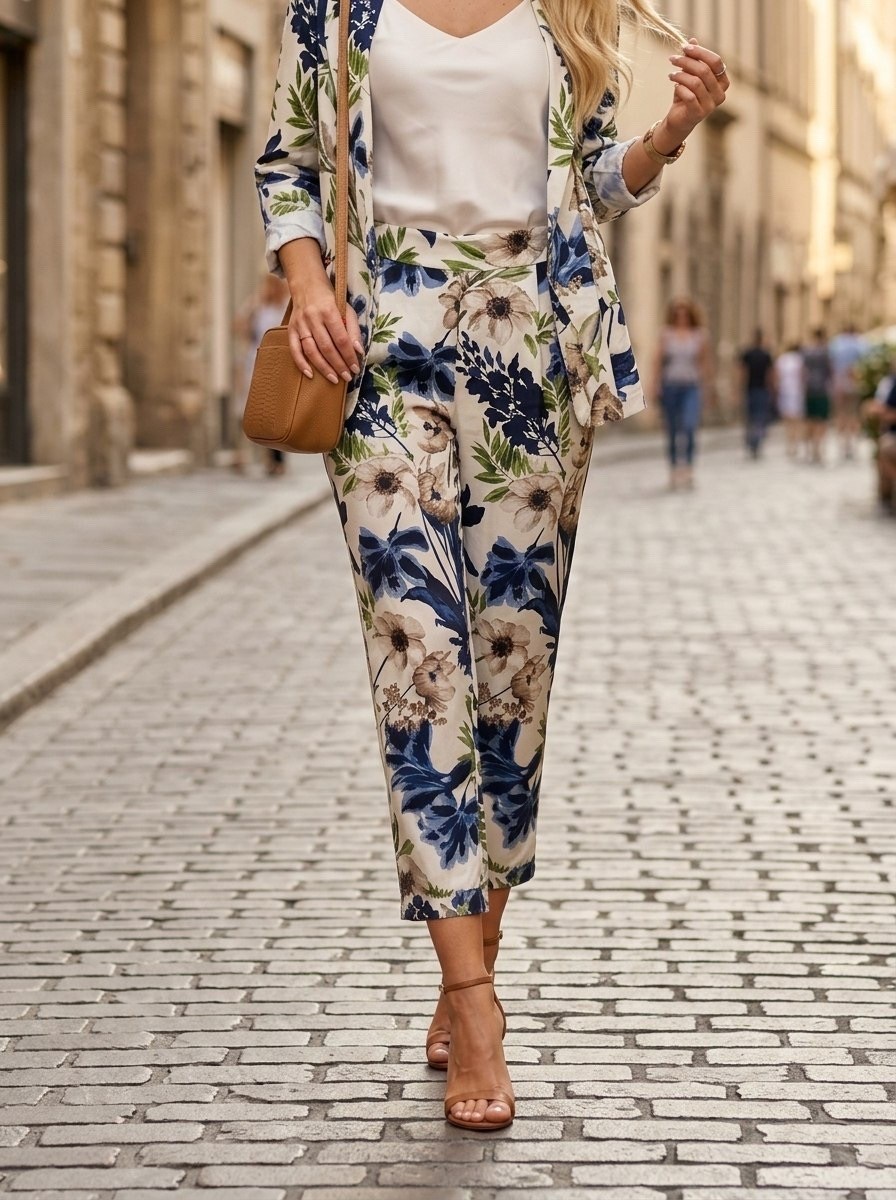 костюм брючный летний,стильные наряды,мода модная,модные стили