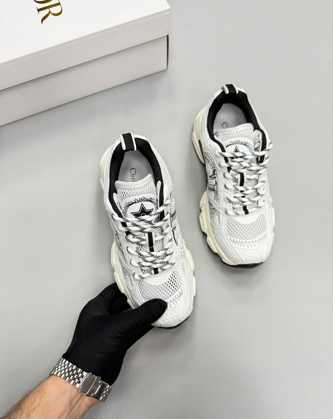 женские кроссовки dior chrono premium white grey,кроссовки dior,кроссовки christian dior,кроссовки женские dior,диор кроссовки