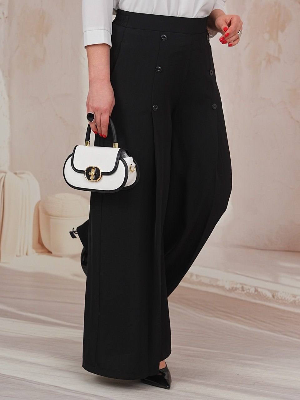 брюки laikony l-942-2 шоколадный,брюки палаццо женские коричневые,брюки широкие,брюки-палаццо с завышенной талией,классические брюки