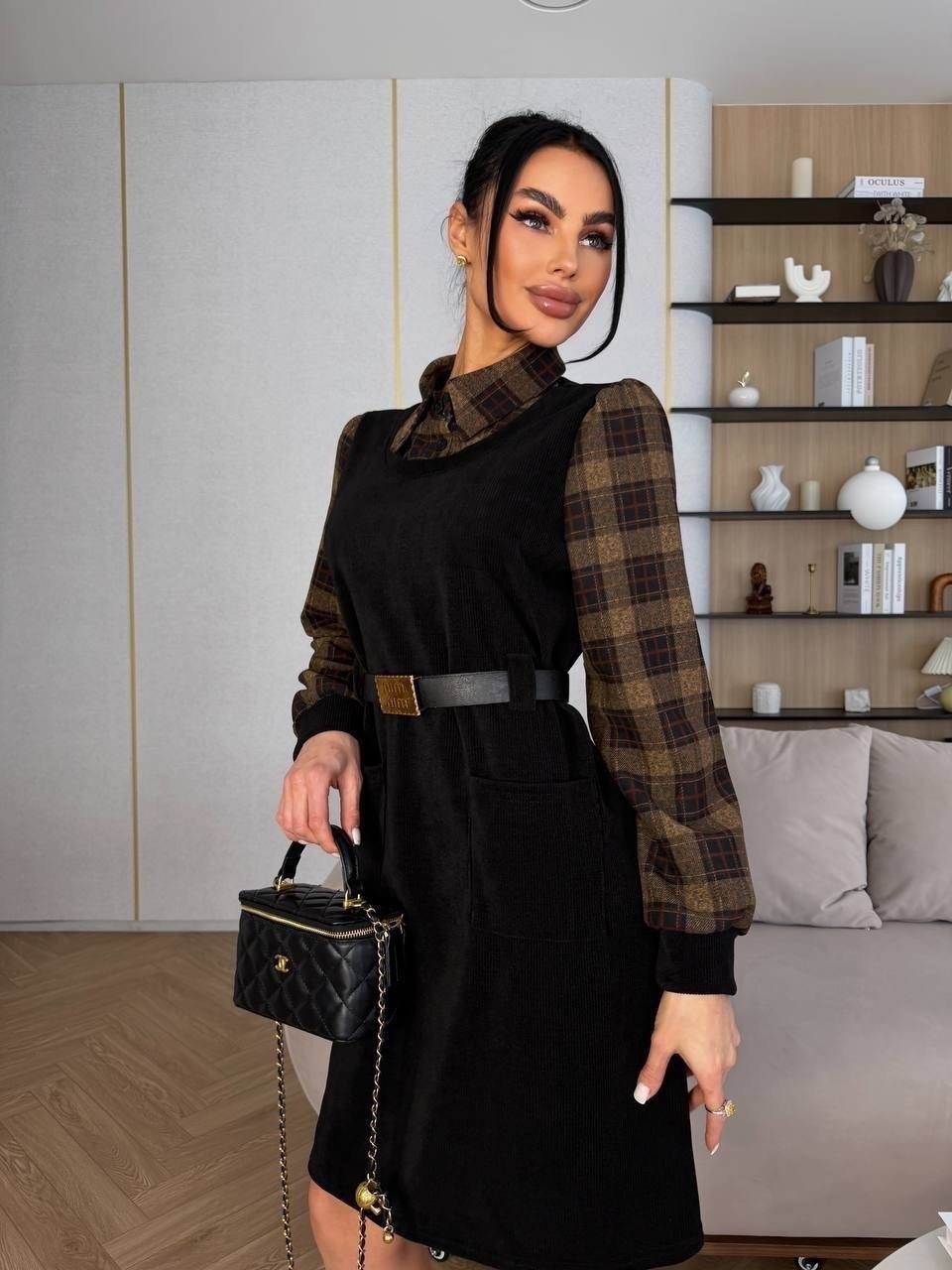 женское платье,платье,стильное платье,платье с поясом,костюм замшевый жилетка и юбка теплый