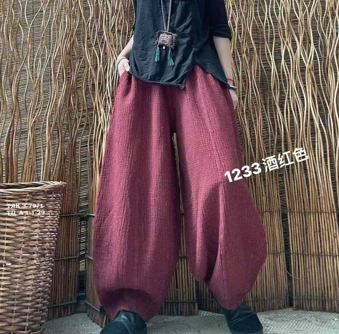 женские хлопковые льняные брюки мешковатый стиль y2k,широкие брюки,льняные шаровары,льняные брюки,льняные широкие брюки