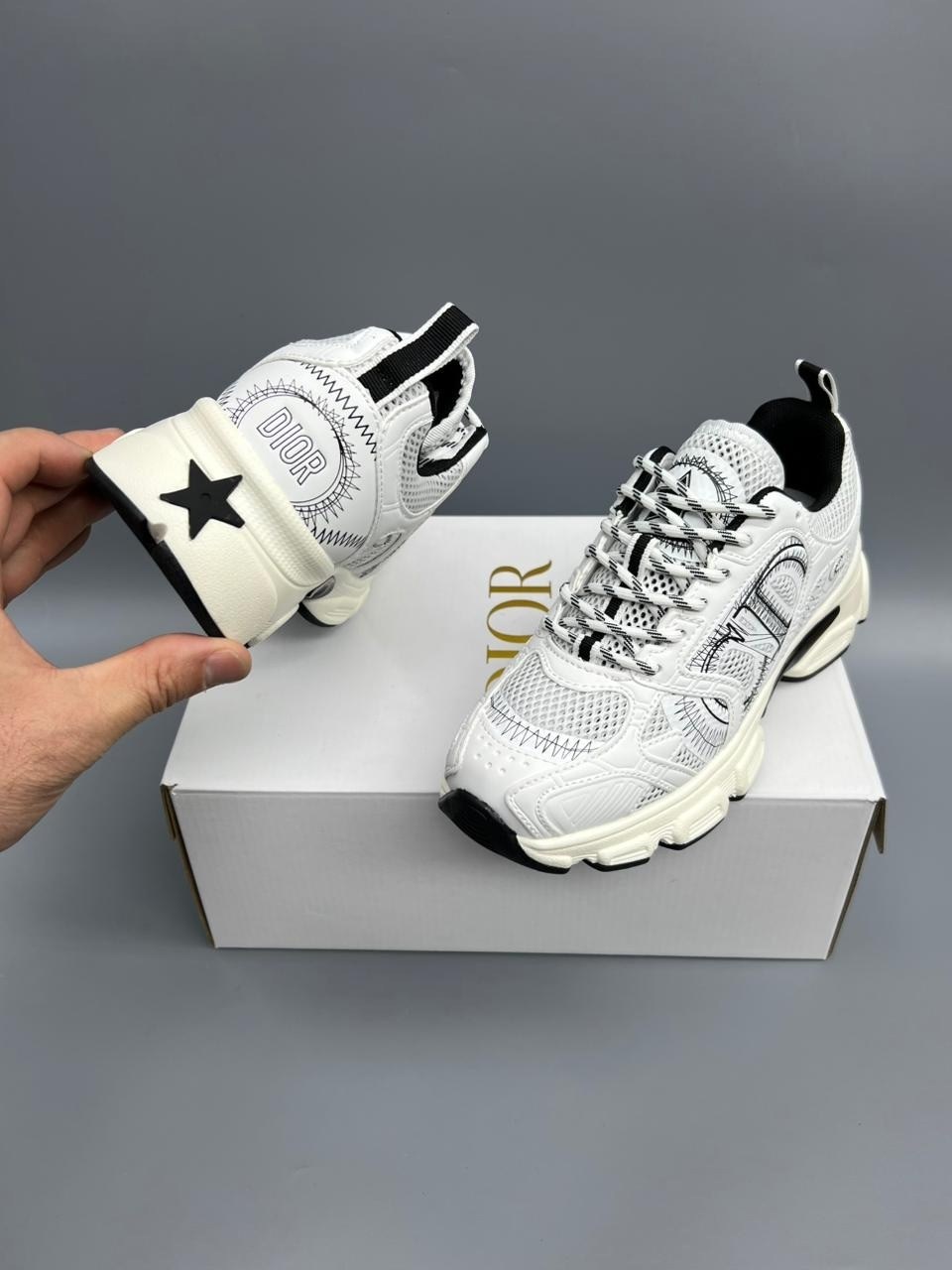 женские кроссовки dior chrono premium white grey,кроссовки dior,кроссовки christian dior,диор кроссовки,женские кроссовки