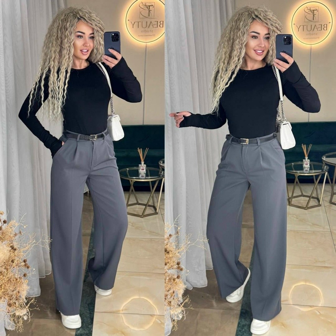 брюки женские палаццо,брюки женские широкие,брюки 18049 натали темно-серый,классические брюки женские,брюки модные