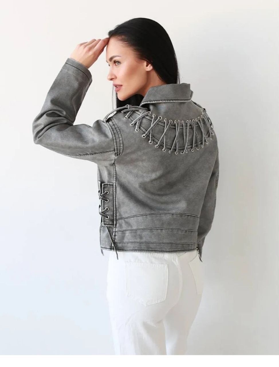 косуха винтажная куртка кожаная oversize серая monyken,кожаная куртка косуха,косуха женская куртка кожаная оверсайз,куртка косуха,косуха оверсайз куртка