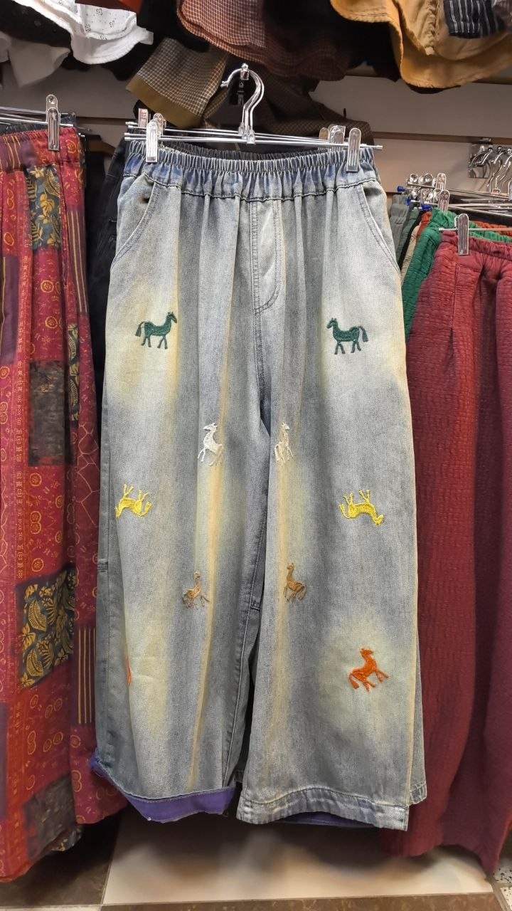 джинсовые брюки,джинсы-шаровары,широкие джинсы,джинсовые широкие брюки,джинсы модные