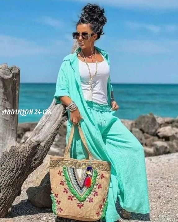 костюм женский,летние костюмы,стильные костюмы,летние костюмы женские жатка,бирюзовый костюм