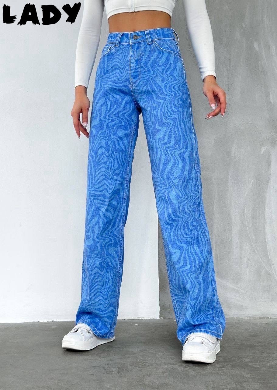 джинсы широкие,джинсы зебра,брюки палаццо с принтом,джинсы с принтом молнии,джинсы палаццо