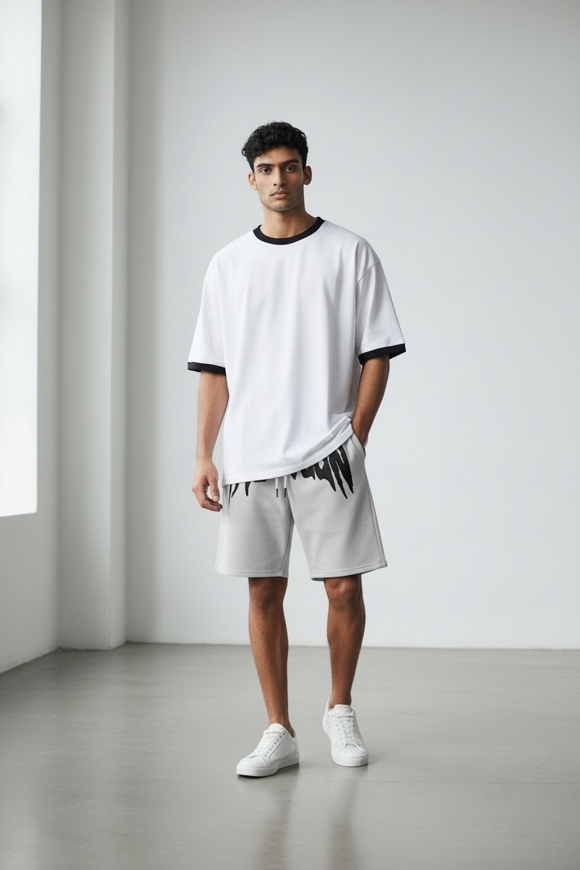 шорты мужские,повседневные шорты,шорты для мужчин,мужская мода,белая футболка оверсайз