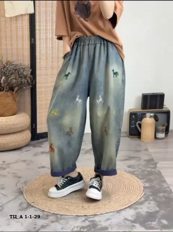 джинсовые брюки,джинсы-шаровары,широкие джинсы,джинсовые широкие брюки,джинсы модные