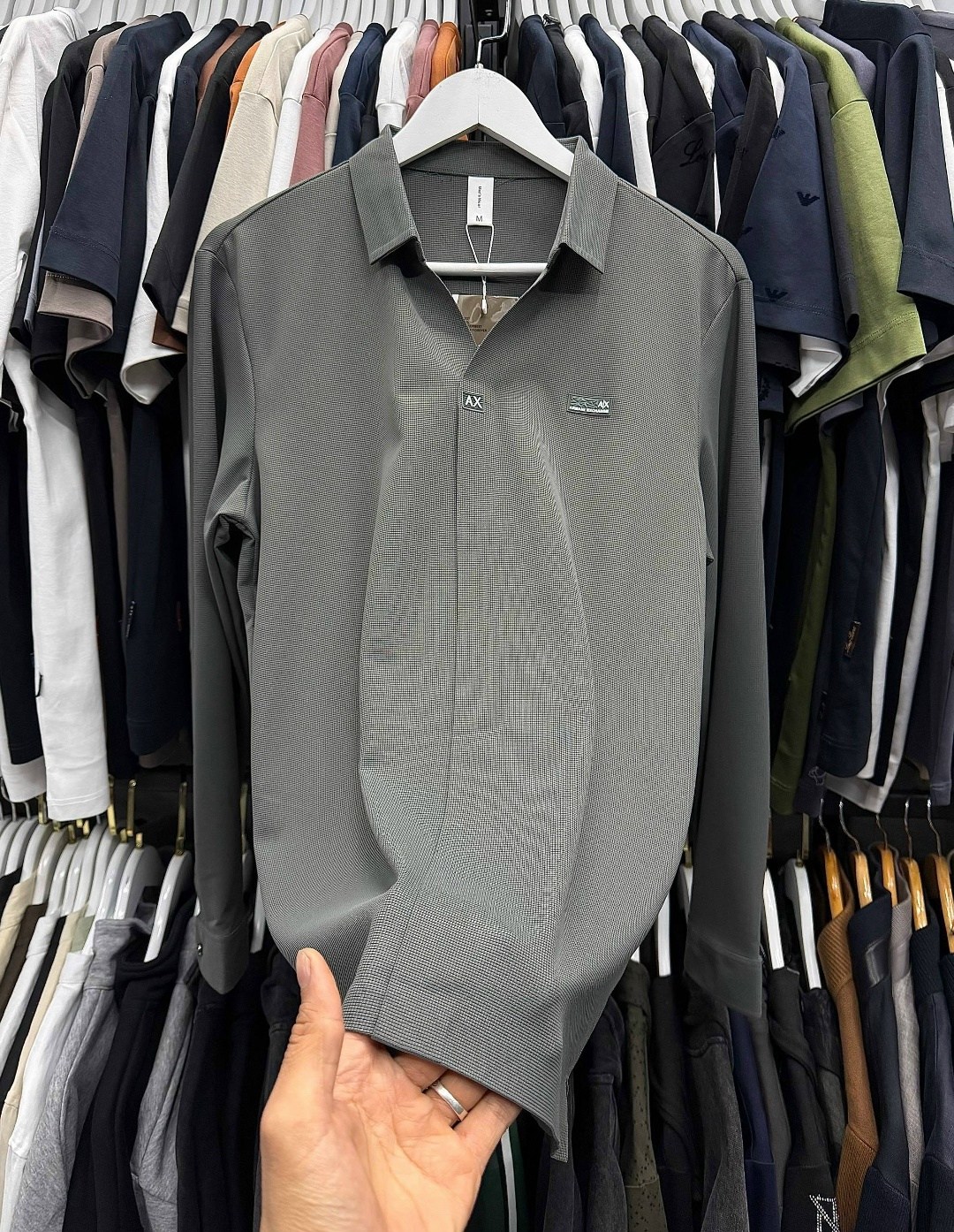 мужское поло с длинным рукавом,кофта поло,мужская кофта,поло caporicco,мужские свитера