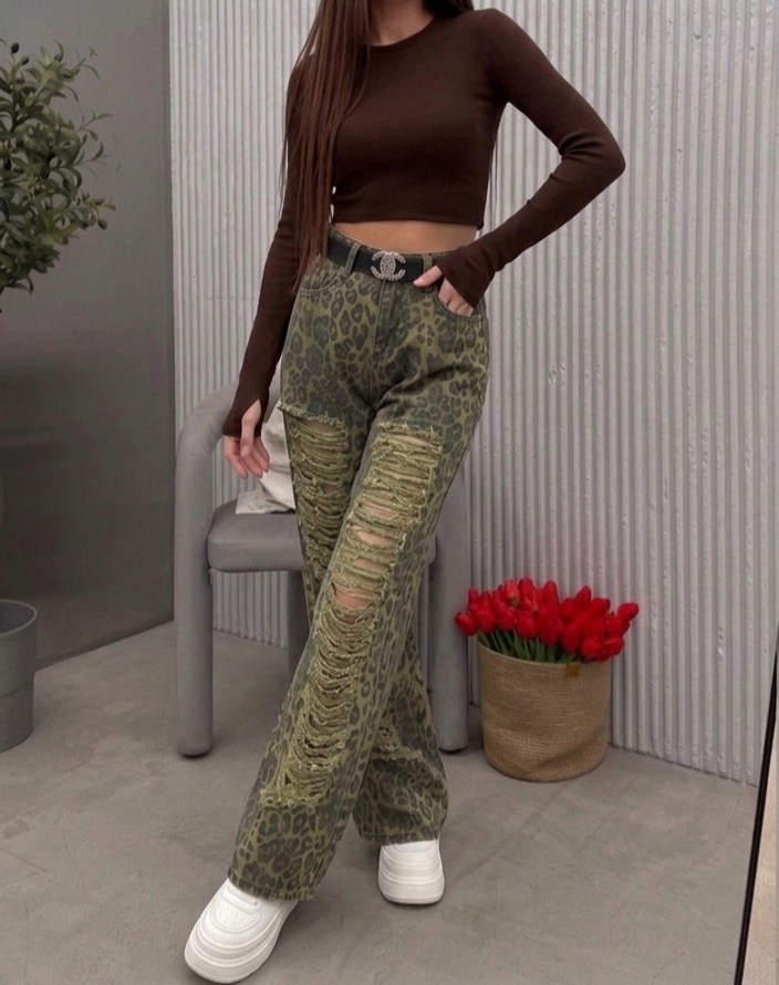 джинсы с леопардовым принтом,женские джинсы,леопардовые джинсы,брюки джинсы,мешковатые джинсы с леопардовым принтом