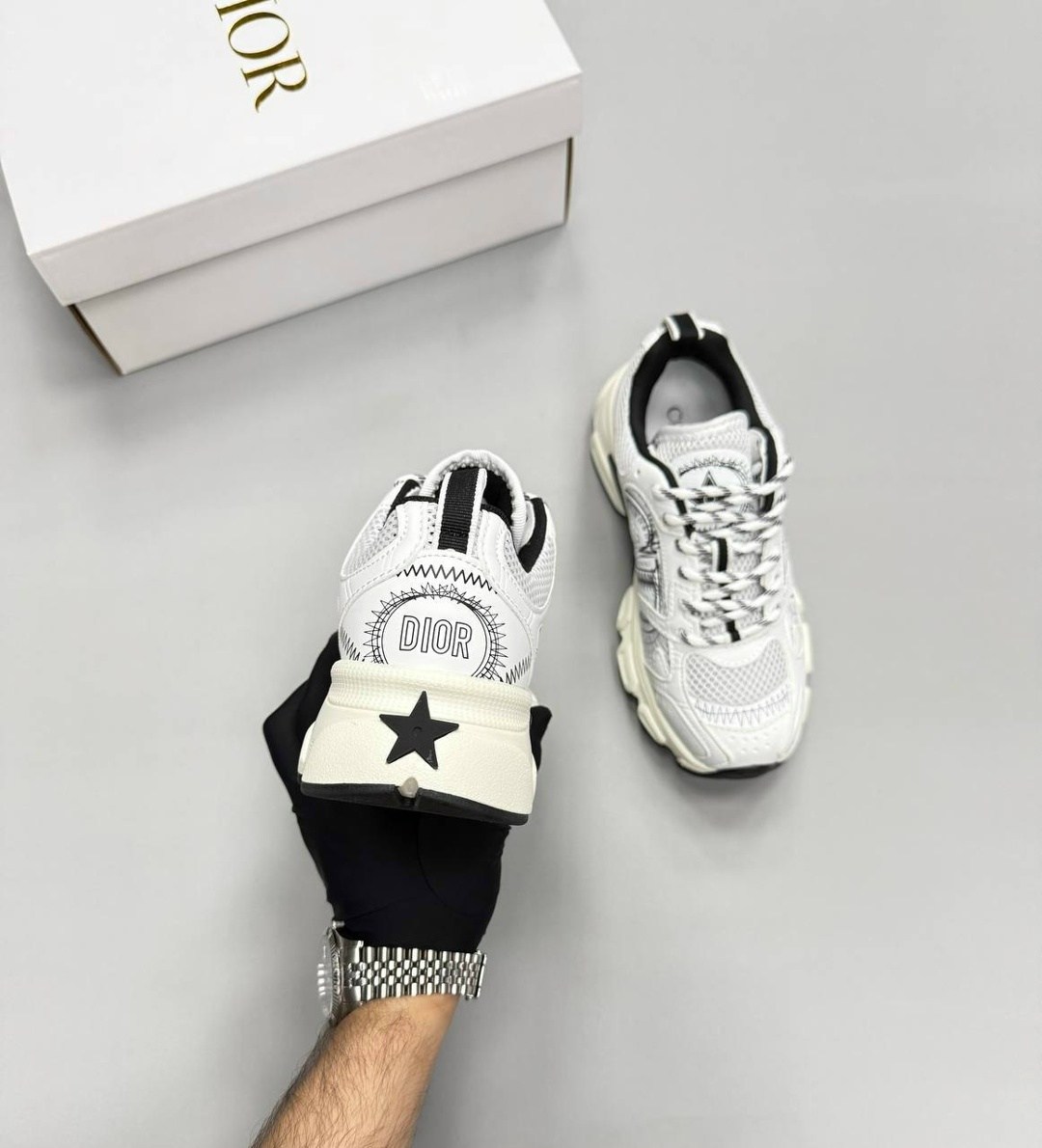женские кроссовки dior chrono premium white grey,кроссовки dior,кроссовки christian dior,диор кроссовки,кроссовки женские dior